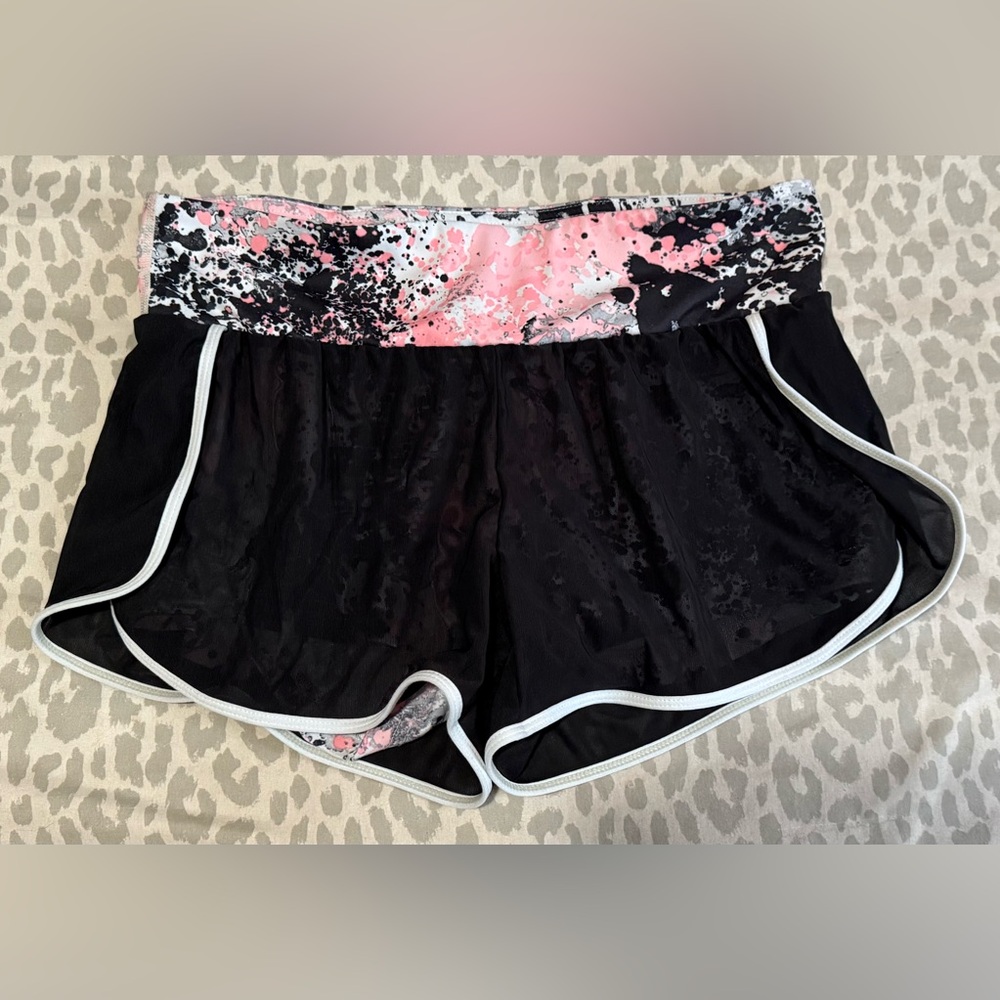 Fabletics Black and Pink Athletic Shorts
